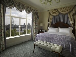 A bedroom at the Savoy, with the new river views