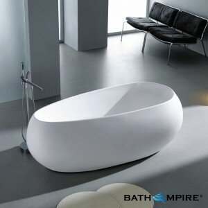 The shape of the Cohora freestanding bath from BathEmpire makes it resemble a pebble