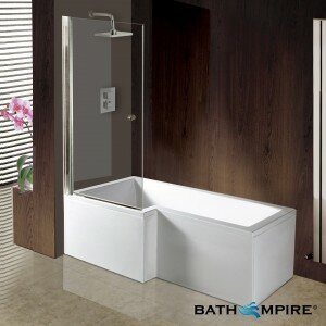 Prespa L shaped shower bath, 