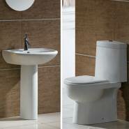  4 piece bathroom suite pedestal basin and toilet, Tumba 