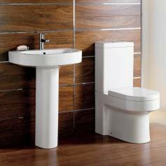 Bathroom Suites - Bergen Pedestal Basin and Close Coupled Toilet Set 