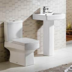 Luxury Bathrooms Set - Sinoe Bold Pedestal Basin and Close Coupled Toilet 