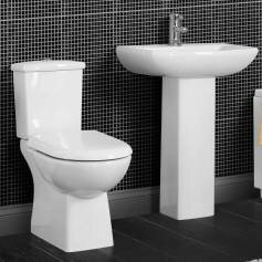 Luxury Bathrooms - Geneva Bold Pedestal Basin and Close Coupled Toilet Set 