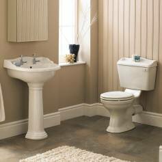 Edward Pedestal Basin - Double Hole and Close Coupled Toilet Set 