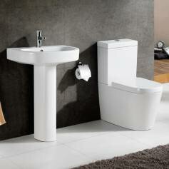 Bathroom Suite with Ladoga Close Coupled Toilet and Bergen Basin 