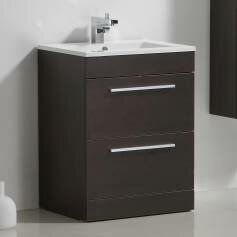 Wood Bathroom Lassen Wenge 600mm Built In Basin Drawer Unit - Floor Standing 
