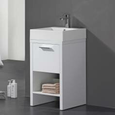 Newlands Bathroom Sink Cabinet - 450mm Floor Standing Unit - White 