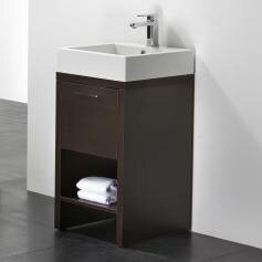 Wooden Bathroom Lassen Wenge 450mm Cloakroom Basin Unit - Floor Standing 