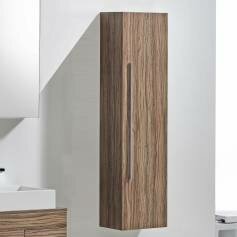 Delamere Bathroom Storage Furniture - 1400mm Light Walnut Wall Mounted - Tall 