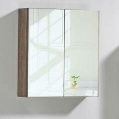 Delamere Light Walnut Bathroom Cabinet - 600mm Two Mirror Doors 