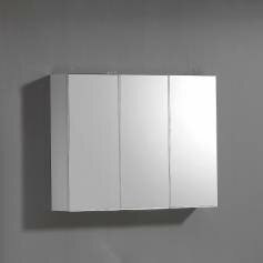 Newlands Bathroom Cabinets - White 900mm Three Door Mirror Unit 