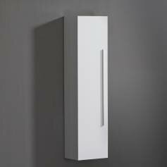 Newlands White Bathroom Furniture - 1400mm Tall Wall Mounted Storage Unit 