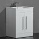 Newlands Bathroom Sink Unit - White 600mm Built In Basin Door Unit - Floor Standing 