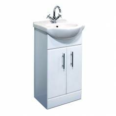 Abbott 450mm Bathroom Basin Units - Gloss White with Single Tap Hole 