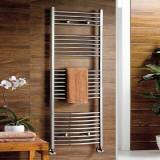 Nancy Chrome Curved Towel Rail Radiator - 1450x600mm 