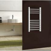 Chrome flat towel rail radiator 650x400mm, Natasha 