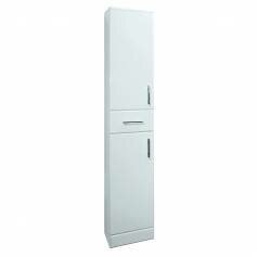 Abbott 350mm White Bathroom Cabinet - Tall Storage Unit - 300mm Depth 