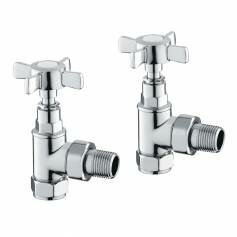Victoria Traditional Angled Towel Radiator Valves - 15mm Connection 