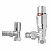 Thermostatic Angled Chrome Radiator Valve 