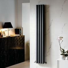Ember Anthracite Double Panel Vertical Radiator with 8 columns - 1600x240mm 