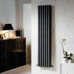 Ember Anthracite Double Panel Vertical Radiator with 12 columns - 1600x360mm 