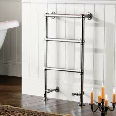 Victoria Traditional Floor Standing Towel Rail Radiator with 3 Chrome Bars 