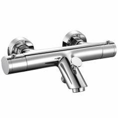 Round Thermostatic Bath Mixer Tap with Bar Mixer Shower Valve 