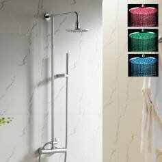 Exposed Shower Kit with 200mm Round LED Head &amp; Hand Held 