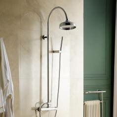 Exposed Shower Kit with 205mm Traditional Rain Head &amp; Hand Held 