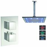 Tugela Thermostatic Shower with 12&quot; Square LED Head 