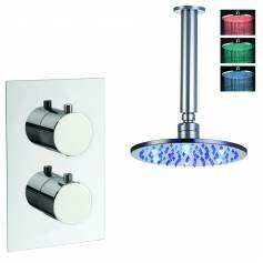 Tugela Thermostatic Shower Mixer Kit with 200mm Round LED Head 