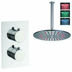 Tugela Thermostatic Shower Mixer Kit with 400mm Round LED Head 