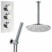 Yumbilla Thermostatic Shower with 12&quot; Round Head and Hand Held 