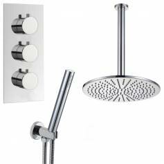 Yumbilla Thermostatic Shower Mixer Kit with 300mm Round Head - Hand Held 