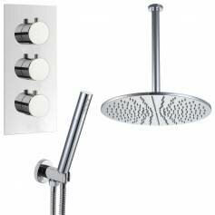 Yumbilla Thermostatic Shower Mixer Kit with 400mm Round Head - Hand Held 