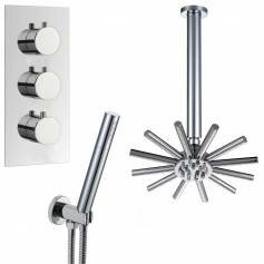 Yumbilla Thermostatic Shower Mixer Kit with 220mm Star Head - Hand Held 
