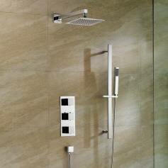 Sabie Thermostatic Shower Mixer Kit with 195mm Square Head - Hand Held 