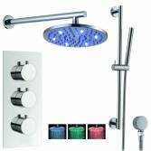 Sabie Shower with 8&quot; Round LED Head and Hand Held 