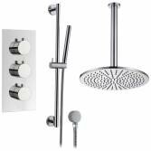 Rhine Thermostatic Shower with 12&quot; Round Head and Hand Held 