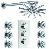 Crescent Thermostatic Shower with 8.7&quot; Star Head and Body Jets 