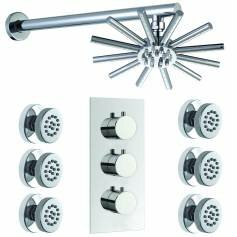 Crescent Thermostatic Shower Mixer Kit with 220mm Star Head - Body Jets 