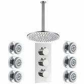 Bonita Thermostatic Shower with 12&quot; Round Head and Body Jets 