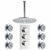 Bonita Thermostatic Shower with 16&quot; Round Head and Body Jets 