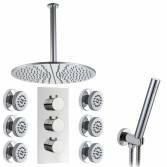 Jonha Shower with 16&quot; Round Head, Body Jets and Handheld 