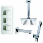 Coban Shower with 8&quot; Square Head, Bath Filler and Handheld 