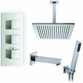 Coban Shower with 12&quot; Square Head, Bath Filler and Handheld 