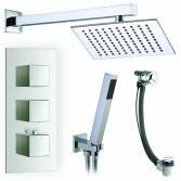 Hannoki Shower with 8&quot; Square Head, Hand Held and Overflow Filler 