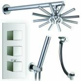 Hannoki Shower with 8.7&quot; Star Head, Handheld and Overflow Filler 