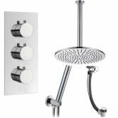 Tinago Shower with 12&quot; Round Head, Handheld and Overflow Filler 