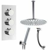 Tinago Shower with 16&quot; Round Head, Handheld and Overflow Filler 